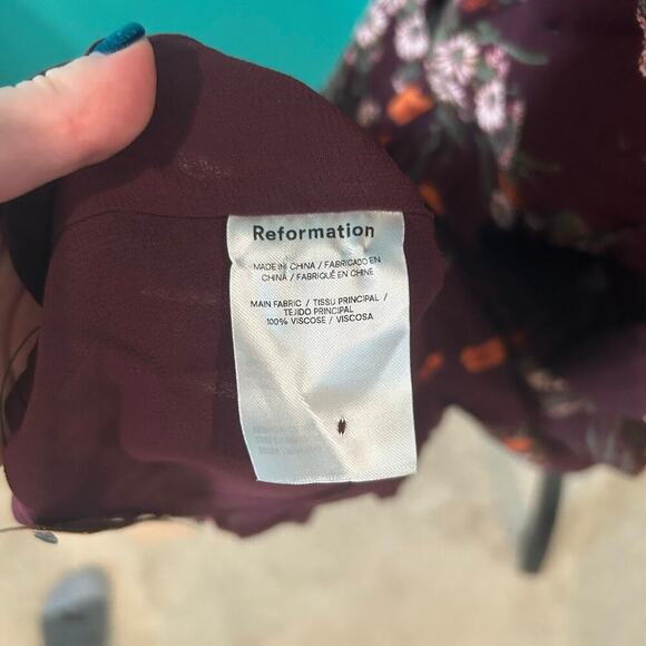 NWT Reformation Aude Dress Emmeline Mock Neck Long Sleeve Slit Plus Size 18 - Picture 7 of 7